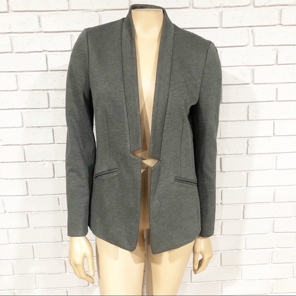 J Crew 365 Womens Collarless Fitted Gray Blazer